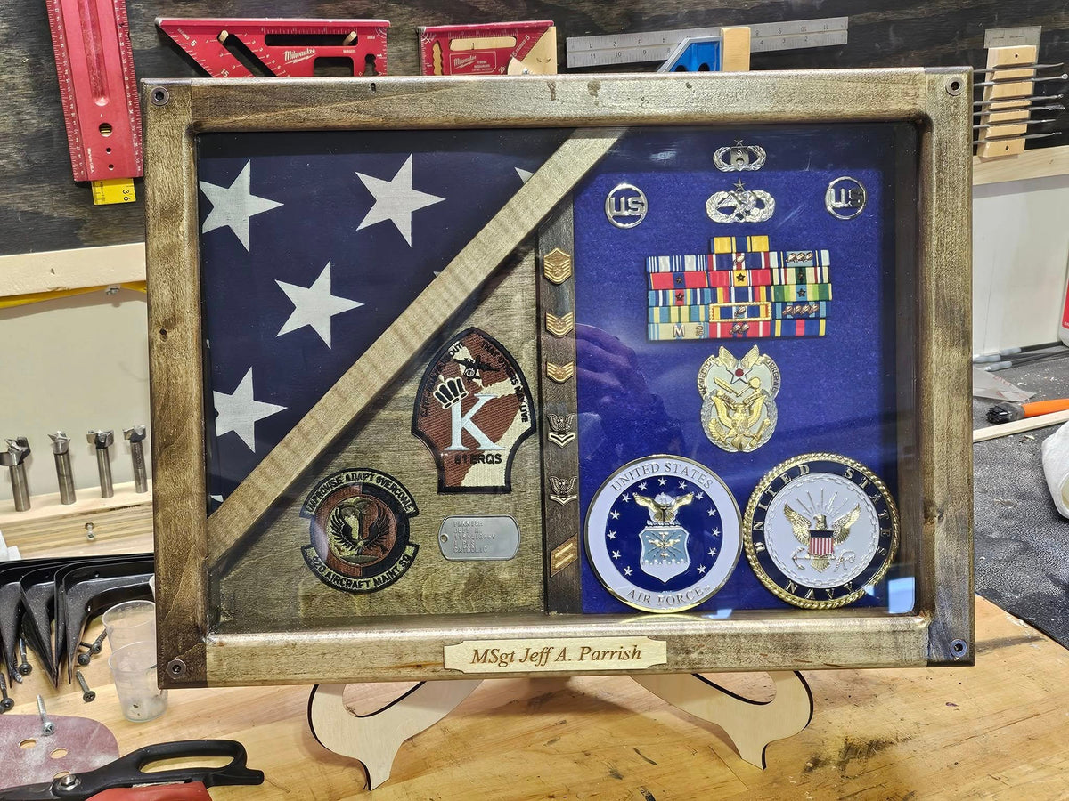 Military / First responder memory shadow box.