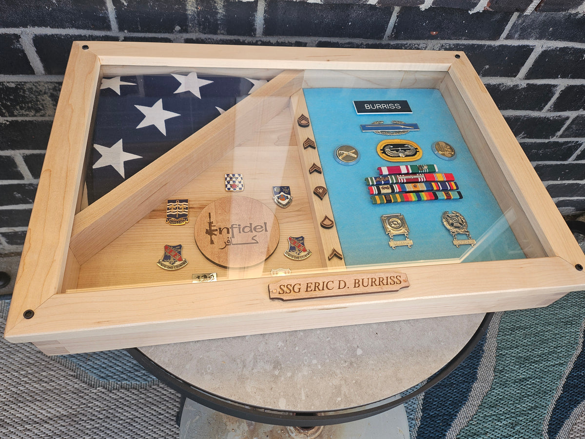 Military / First responder memory shadow box.